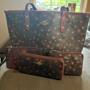 5 piece set! Purse, wallet, credit card holder, mini zip top and change purse.